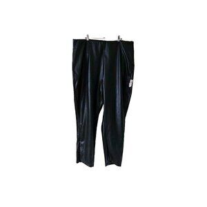 Old Navy Pants Womens US20 Black High Rise Faux Leather Zip Goth Office